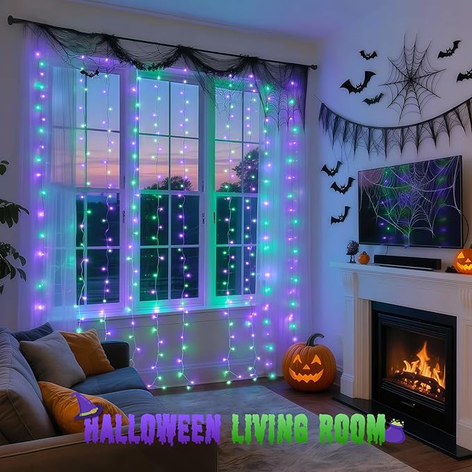 JMEXSUSS 300LED Halloween Curtain Lights - Image 4