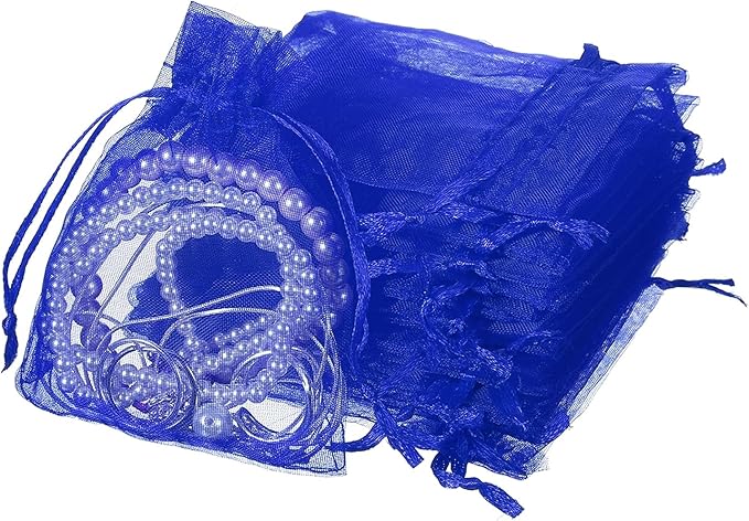 uxcell 50 Pcs Organza Gift Bags, 2.7x3.5 Inch Drawstring Pouches Jewelry Gift by uxcell