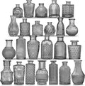 Dark Gray Bud Vases Set, Small Flower Design by Unknown