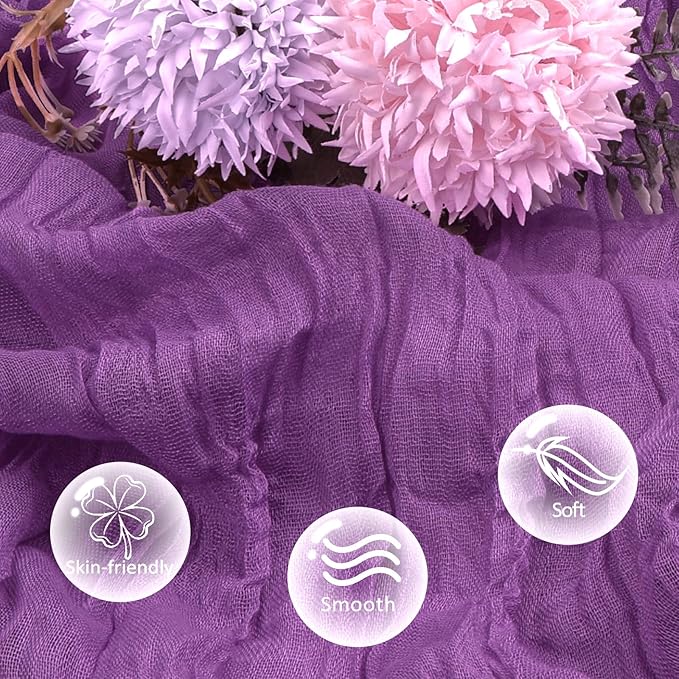 6 Pack Purple Cheesecloth Fall Table Runner 10ft Boho Gauze Fabric Cheese Cloth - Image 5
