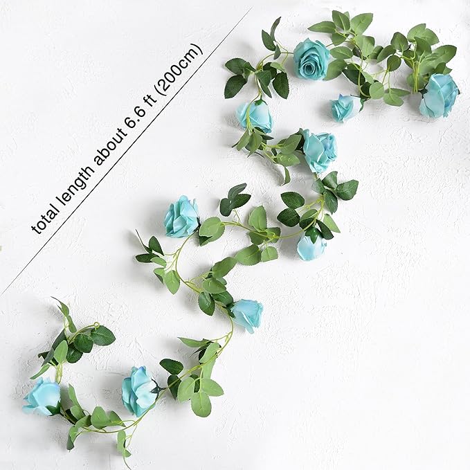 FiveSeasonStuff 29 Ft 4 Pack Rose Silk Flower Garland Artificial Flowers - Image 6