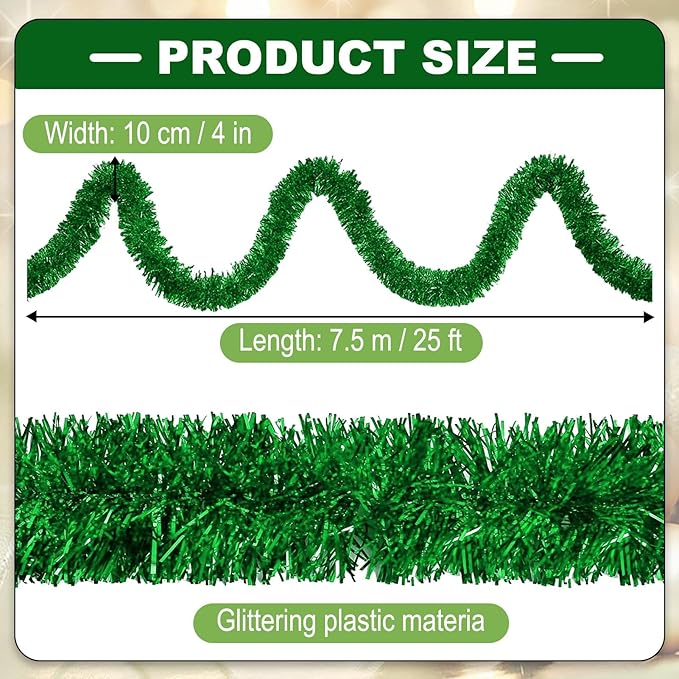 25 Feet Metallic Twist Tinsel Garland Backdrop - Image 2