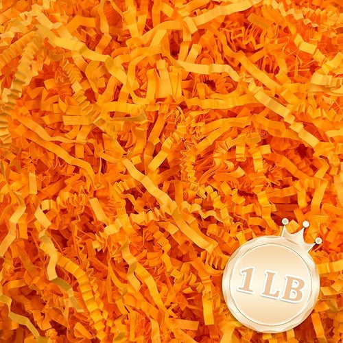 1 LB Fluorescent Orange Crinkle Cut Paper Shred Filler Great by Zankubom