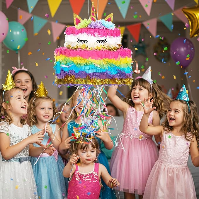 WERNNSAI Unicorn Cake Piñata Foldable - Image 6