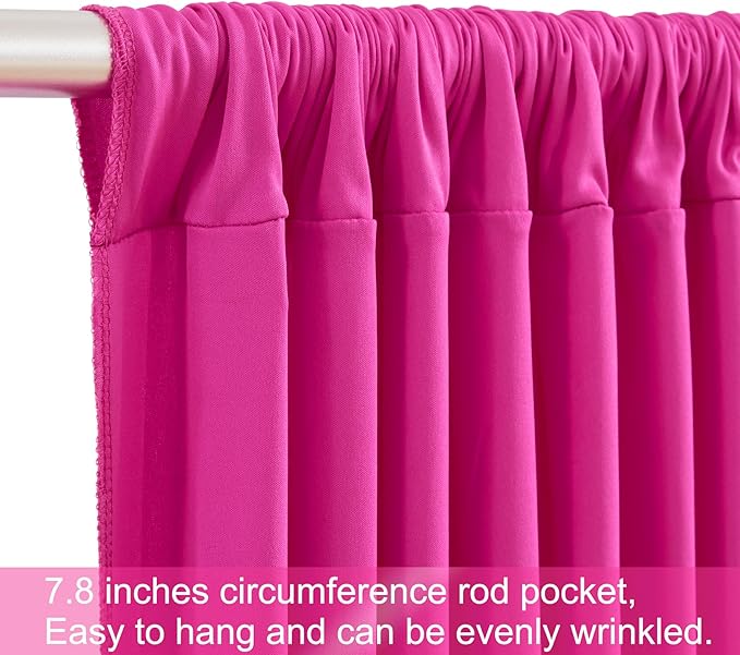 20ft x 12ft Hot Pink Backdrop Curtains Wrinkle Free Backdrop Curtain - Image 7