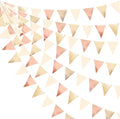 Rose Gold Champagne Gold Beige Party Decorations Metallic Fabric Triangle Flag by pinkblume