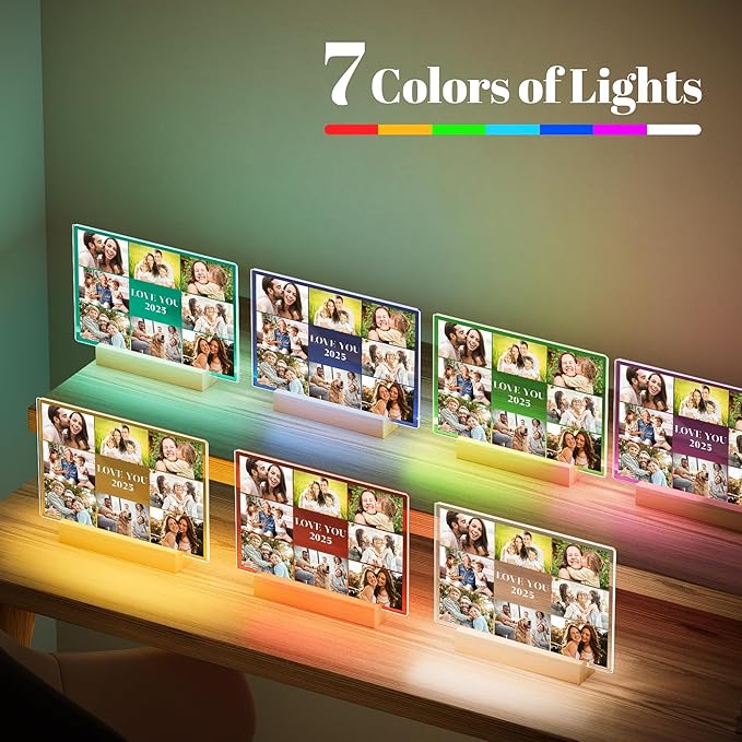 Custom Picture Frames with Photos, Personalized Photo Frame with Night Light - Image 6