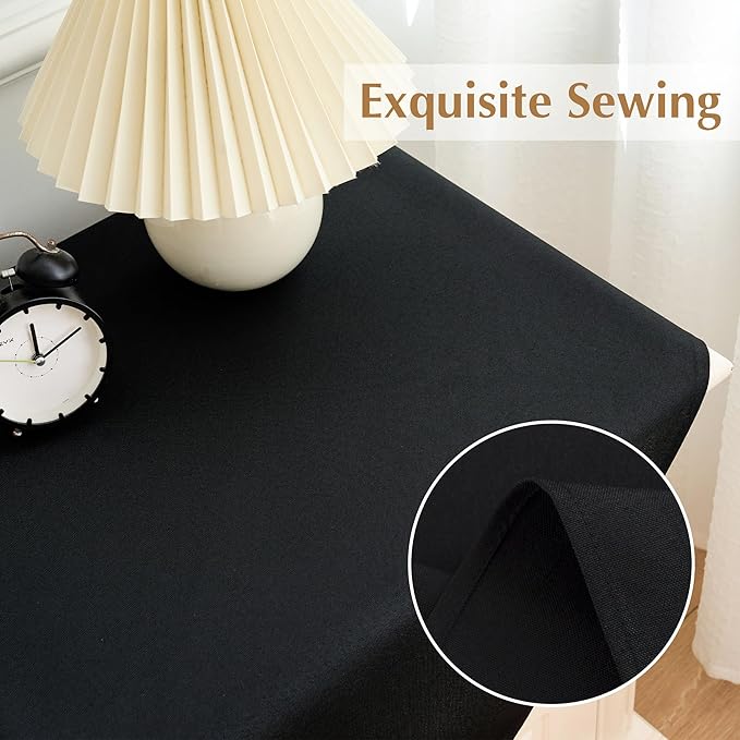 2 Pack Small Square Table Cloth 24X24 Inch Black Washable Fabric Tablecloth - Image 3