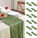 12 Pack Sage Green Cheesecloth Table Runner 10FT Long Boho Gauze Table Runner by AGIRL