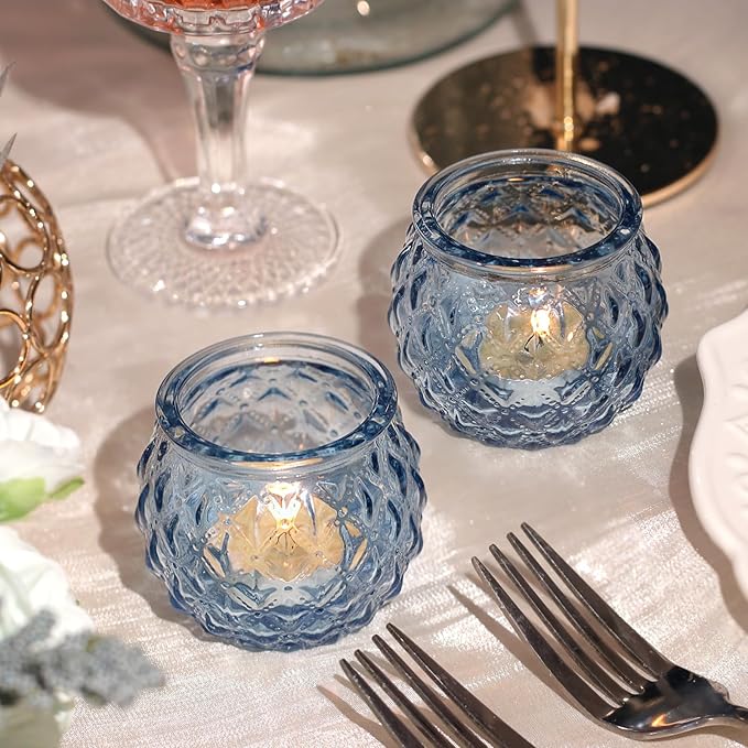 DARJEN 48Pcs Blue Round Candle Holders - Image 6