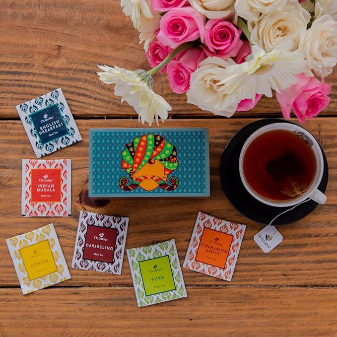 Octavius Urban Print Wooden Tea Sampler Box | Variety Pack Sampler | Perfect - Image 3