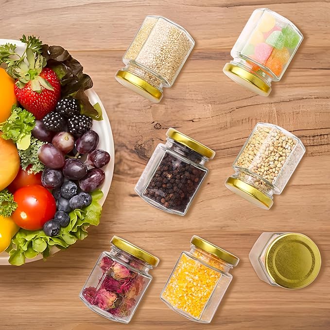 Small Glass Honey Jars with Lids 3oz, 40 pack Airtight Glass Canning Jars with - Image 6