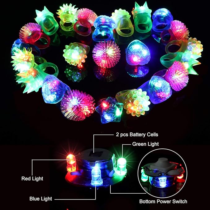 36 Pack LED Glow Rings Halloween Party Favors - Image 4