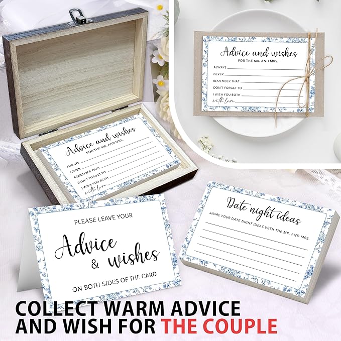50 Pcs Advice and Wishes for the Mr and Mrs Cards in Box - Image 3