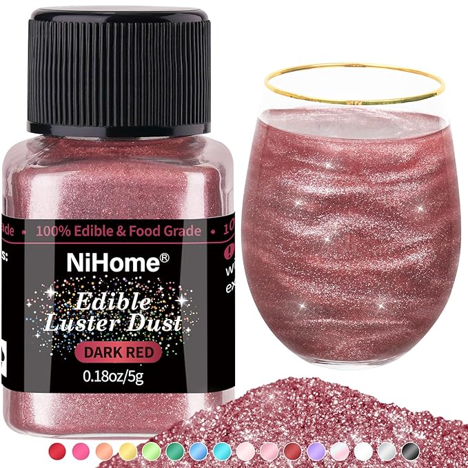NiHome Edible Food-Grade Glimmer Powder Glitter Luster Dust Metallic Food by NiHome