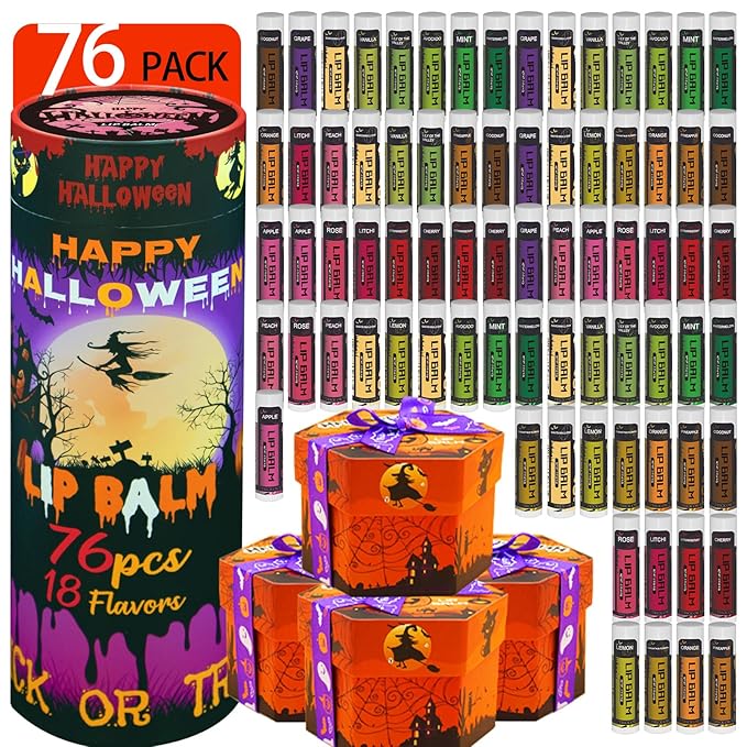 Yopela 76 Pack Halloween Natural Lip Balm Bulk by yopela
