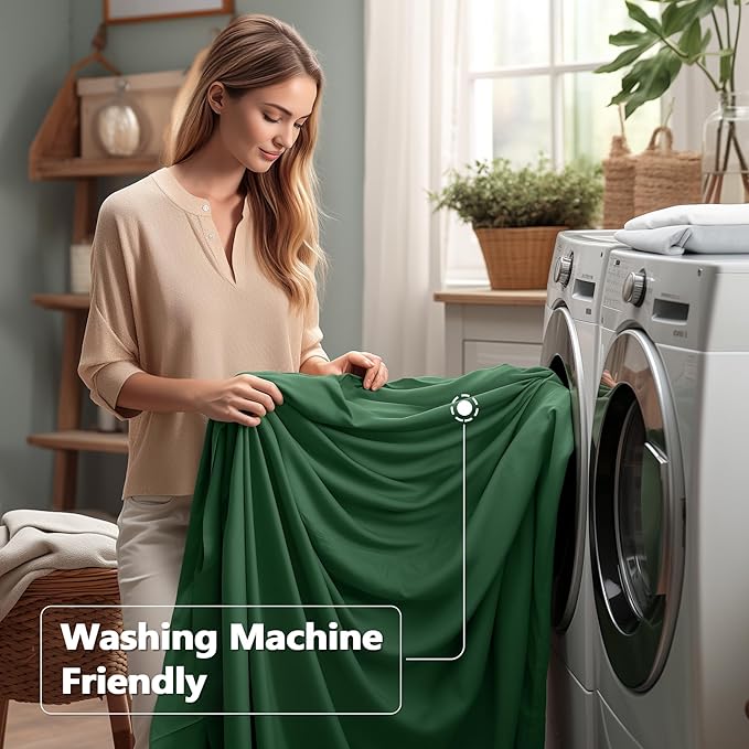 Wish Care 6 Pack Hunter Green Spandex Table Clothes - Image 4