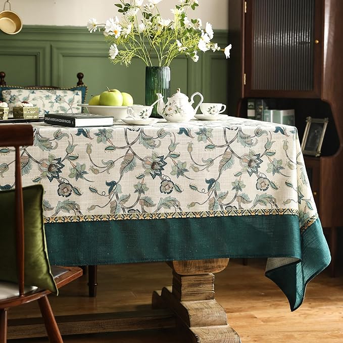 patdrea Designer Green Small Linen Table Cloth - Image 7