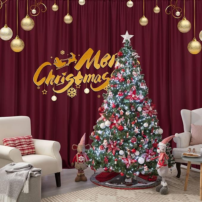 MYSKY HOME Burgundy Backdrop Curtains - Image 4