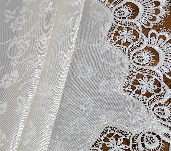 vctops Damask Lace Patchwork Tablecloth Luxury Square Small Table Cover Elegant - Image 5