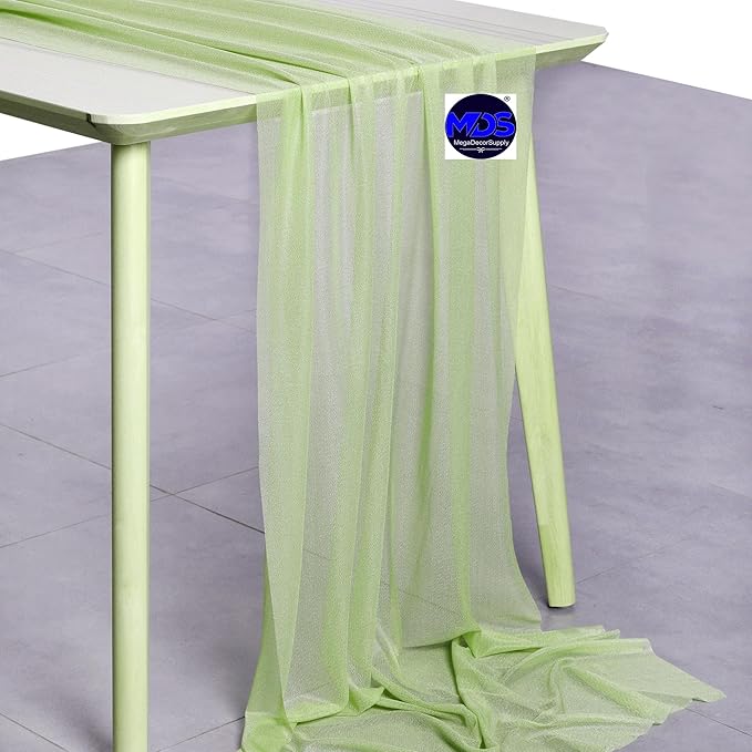 MDS 2 Pack 10ft Chiffon Table Runner 29 x 120 Inches Sheer Wedding Runner - Image 2