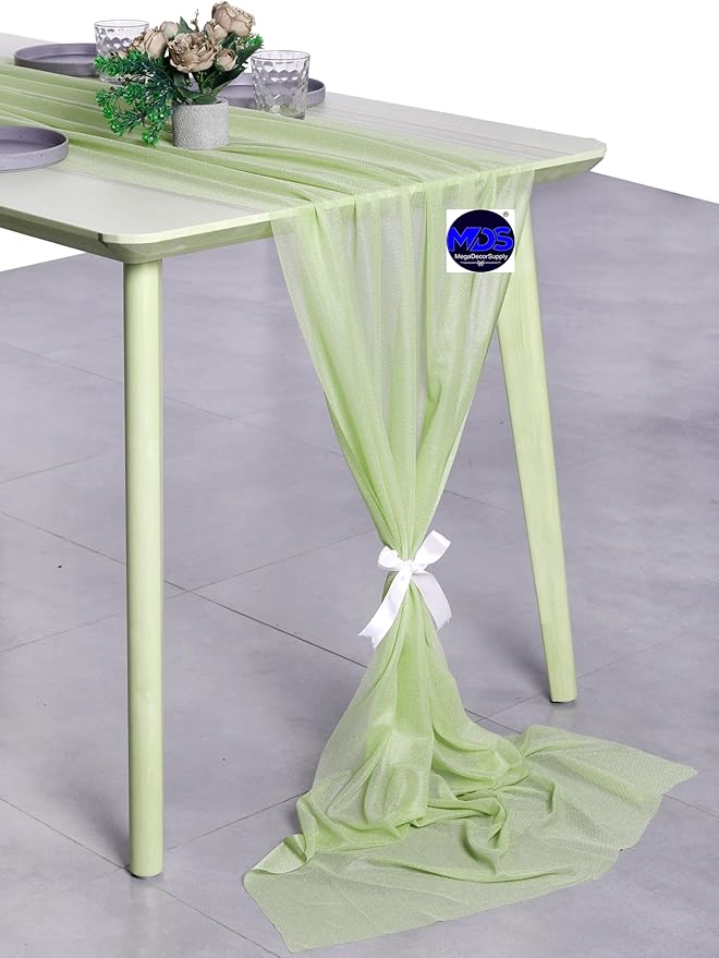 MDS 2 Pack 10ft Chiffon Table Runner 29 x 120 Inches Sheer Wedding Runner - Image 3