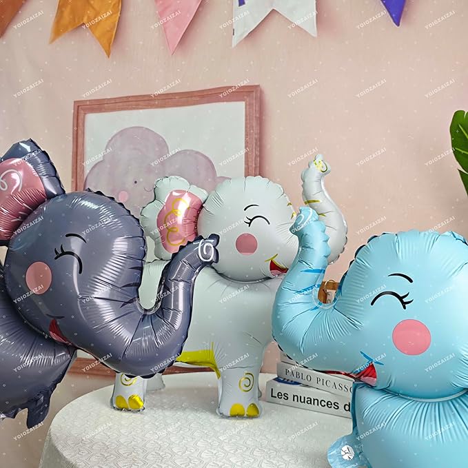 2PCS Matte self-standing elephant animal balloon 3D Jungle Large Elephant Foil - Image 5