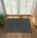 LUXE WEAVERS Modern Geometric Wave Anthracite 2x3 Area Rug by LuxeWeavers