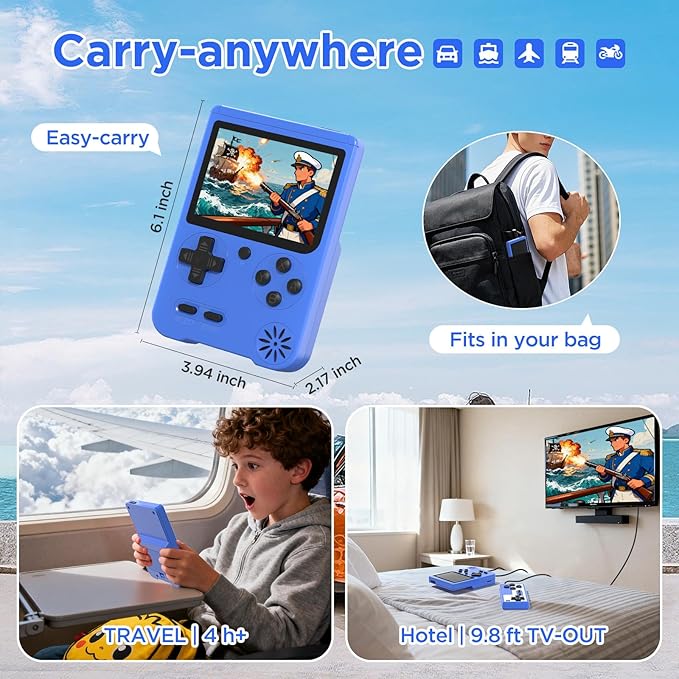 Retro Handheld Game Console, 3-inch LCD Screen Portable Game Console - Image 2