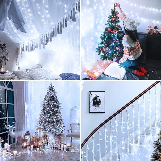 JMEXSUSS 250 LED White Christmas Lights Indoor Outdoor, 91.5ft Connectable - Image 8