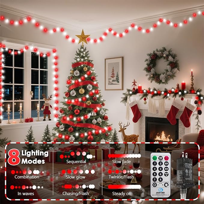 43FT 100LED Connectable Christmas String Lights Indoor Outdoor - Image 3