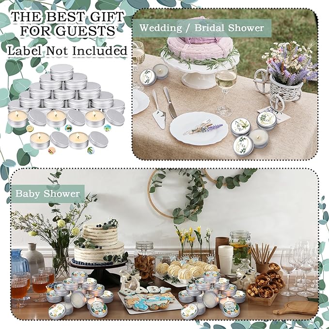 MTLEE 50 Pcs Wedding Scented Candles Gift Travel Tin Candle Aromatherapy Candle - Image 3
