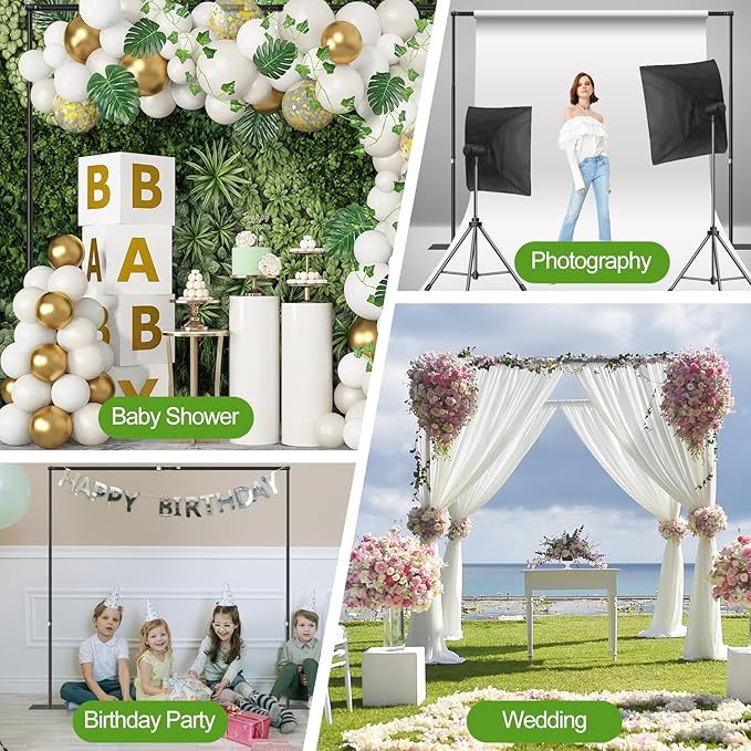 FUDESY Backdrop Stand Heavy Duty, 10x10ft Adjustable Photo Background Pipe and - Image 7