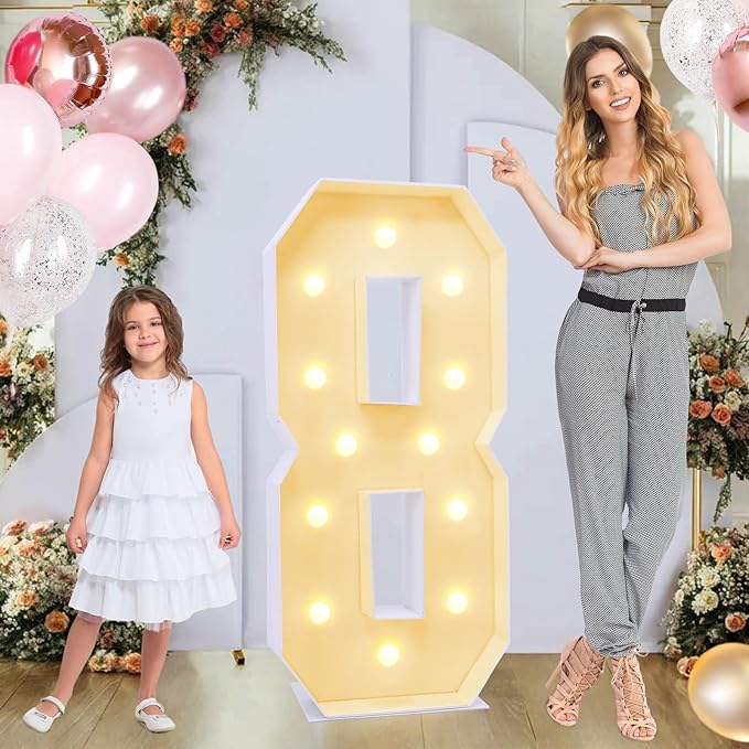 4ft Marquee for Numbers, Mosaic Numbers for Balloons, Light up Numbers for by GGPL