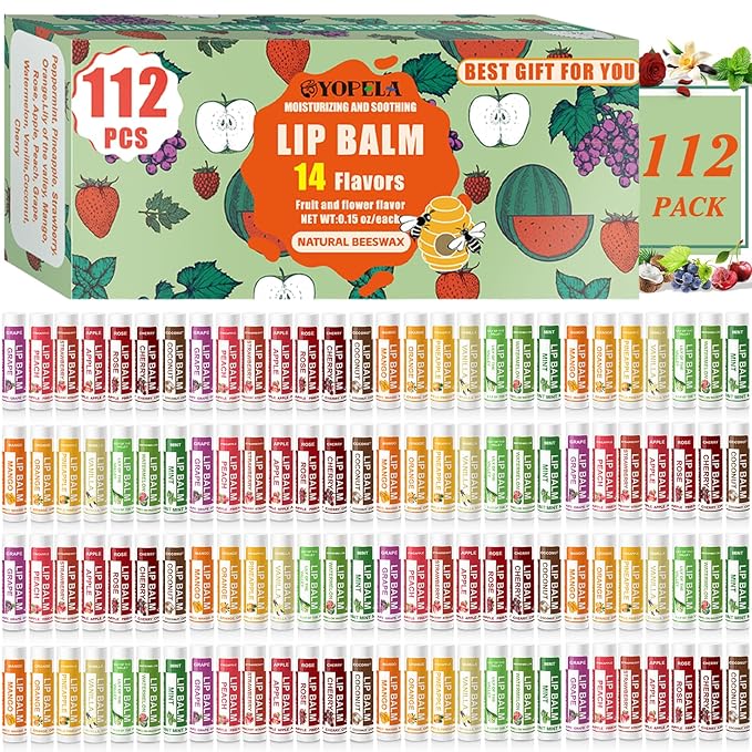YOPELA 112 Pack Natural Lip Balm Bulk Lip Moisturizer by yopela