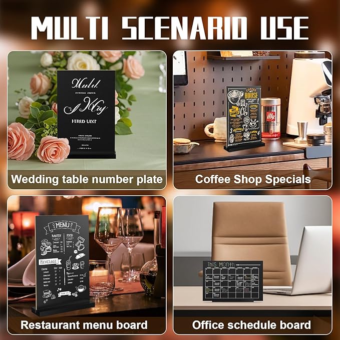 EHWINE Mini Chalkboard Easel Sign Set, 8 Pack 6x8 Inch Wooden Boards - Image 2