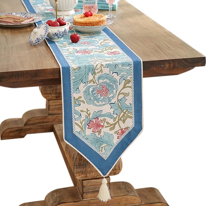 patdrea Linen Leopard Animal Table Runner Farmhouse by Welcometopatdrea