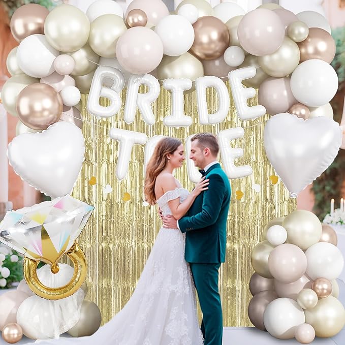 White Gold Bachelorette Party Decorations, Bride To Be Mylar Foil Letter - Image 5