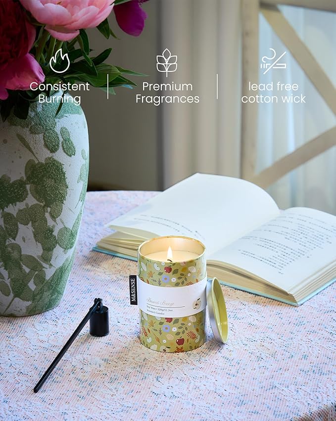 M&SENSE Harvest Breeze Scented Candle, Medium Jar Candle 11.3oz Natural Soy Wax - Image 4