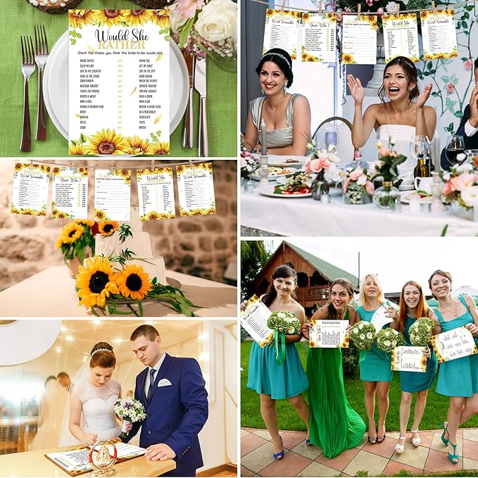 Teling 145 Pieces Bridal Shower Game Bridal Shower Favors Set Wedding Games - Image 6