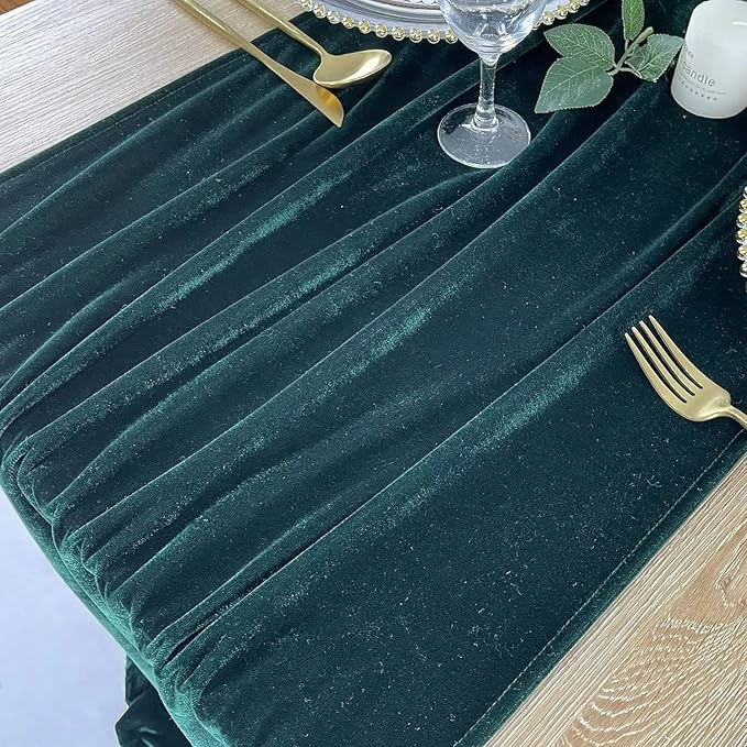 Luxurious Velvet Table Runner, 10ft Wedding Reception Decorations, 20x120inch - Image 4