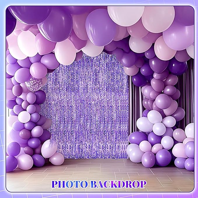 Jutom 6 Pieces 3.3 x 6.6 ft Wavy Tinsel Foil Fringe Curtains Foil Fringe - Image 5