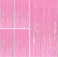 Pink Party Streamers Foil Fringe Backdrop Curtains Tinsel Streamers Birthday by BOMSI