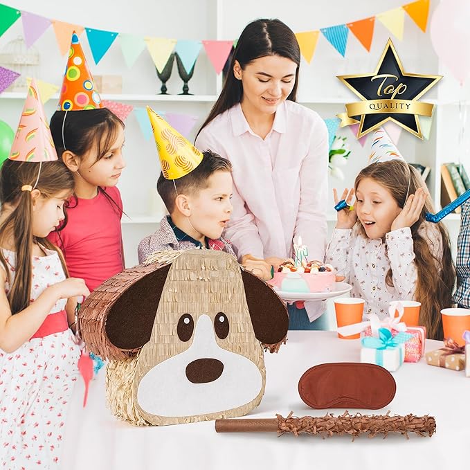 Dog Pinatas Bundle with a Blindfold and a Bat, Animal Theme Party, Puppy Pinata - Image 7