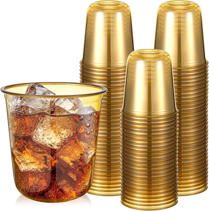 50pcs Disposable Stemless Glasses 12oz Crystal Plastic Wine Glasses Clear by Ziliny