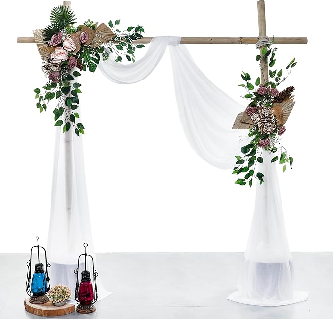 VDS Pack of 1 Panel Wedding Arch Draping Fabric Sheer Chiffon Fabric Drapery - Image 2
