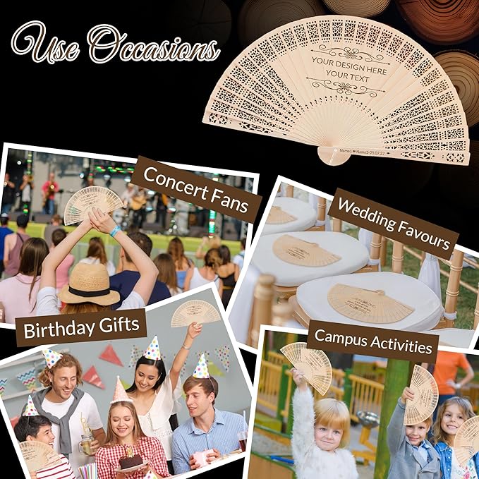 20 PCS Custom Fans Personalized Folding Fans - Image 7