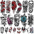 77 Sheets Skull Flower Realistic Temporary Tattoos by Yazhiji