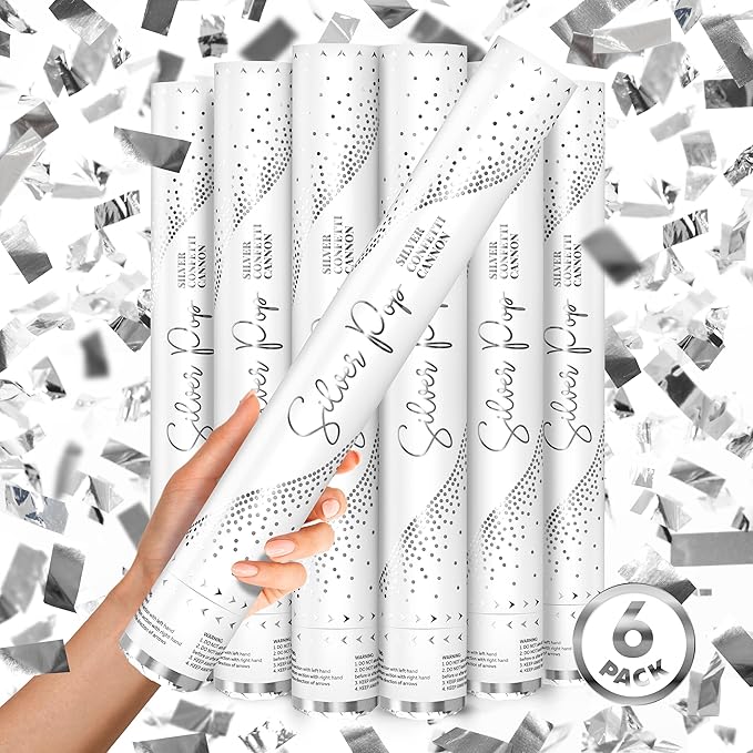 SILVER Confetti Poppers by JAPJA