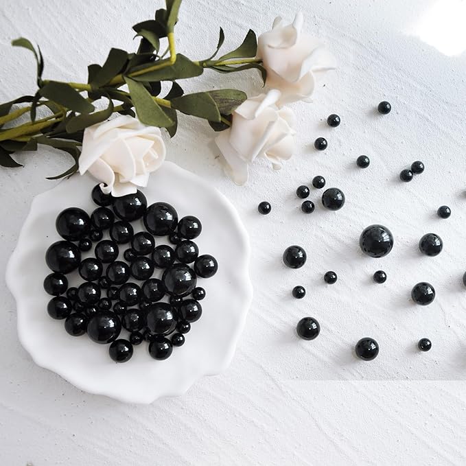 260Pcs Black Glossy Beads - 6mm - Image 5